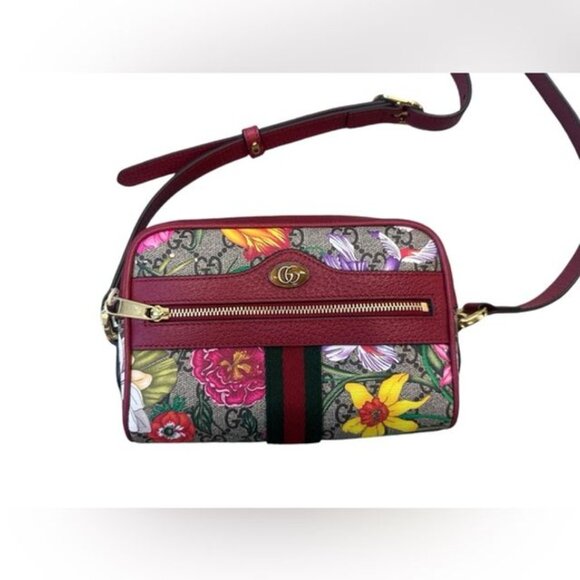 Gucci Flora Ophidia Crossbody Bag Full Set in Red - Picture 2 of 6